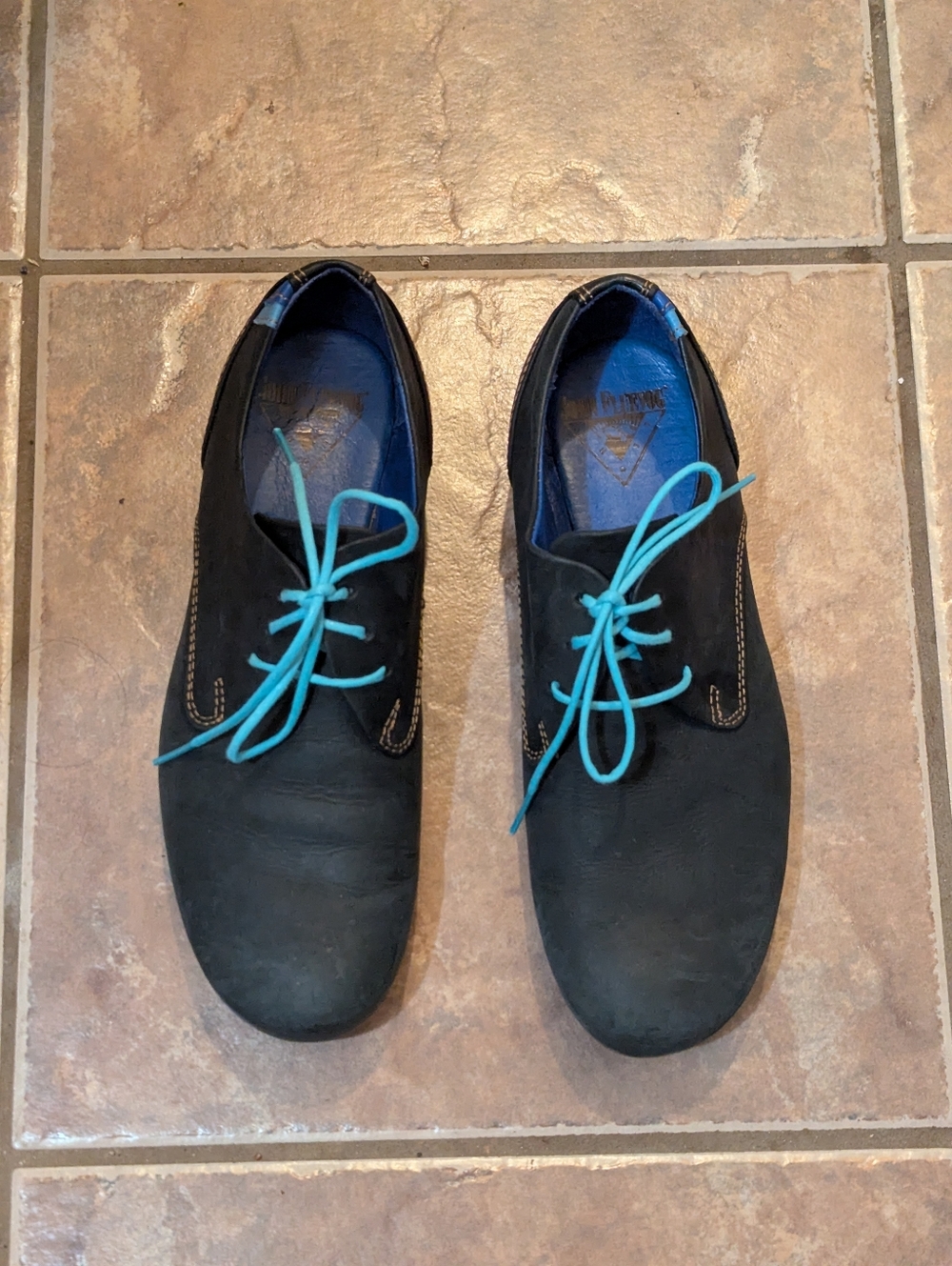 John Fluevog Women's Radio Blue Leather Loafers Size 6